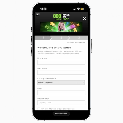 888 Casino Sign Up Image