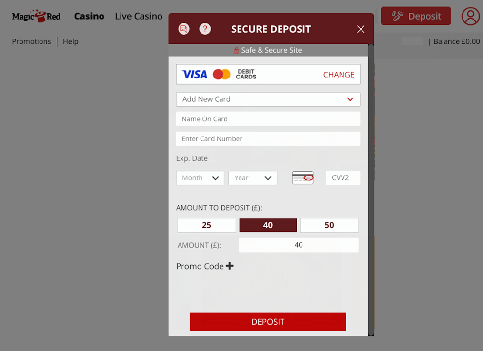 Credit Card at MagicRed