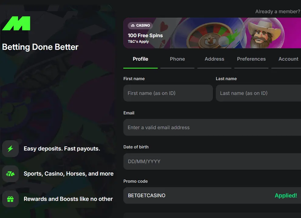 How to Register at Midnite Casino