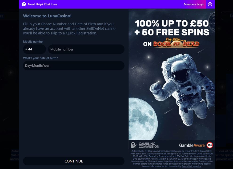 How to Register at Luna Casino