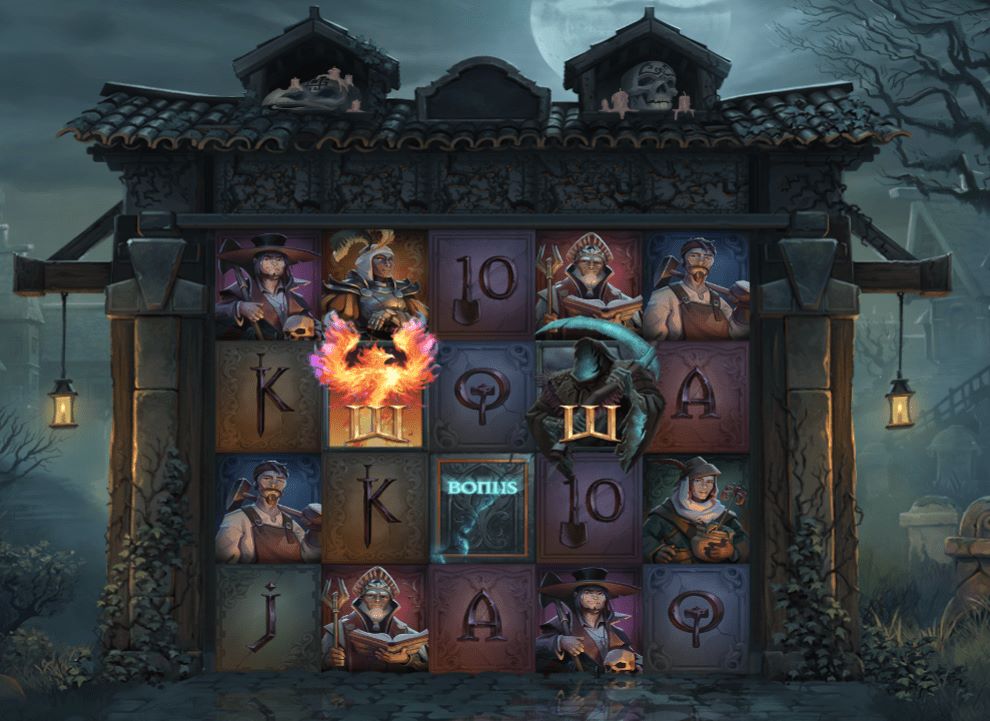 Screenshot of the online slot game Phoenix Graveyard 2 by ELK Studios, being played for real money at talkSPORT BET