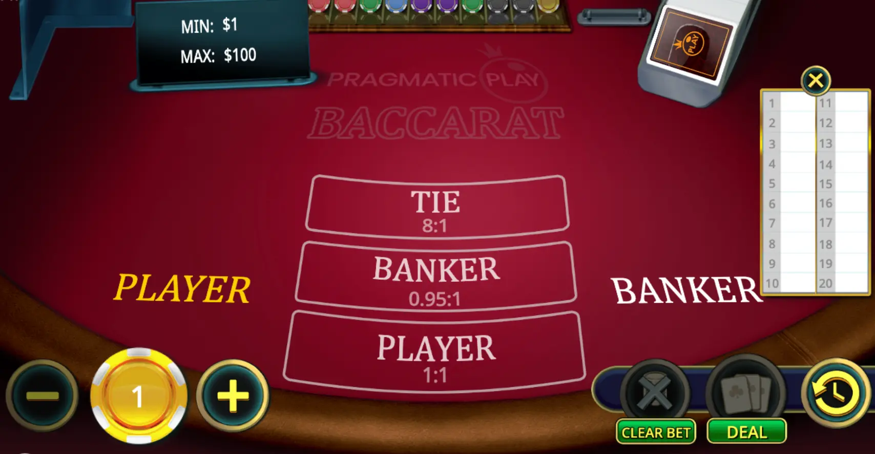Live baccarat