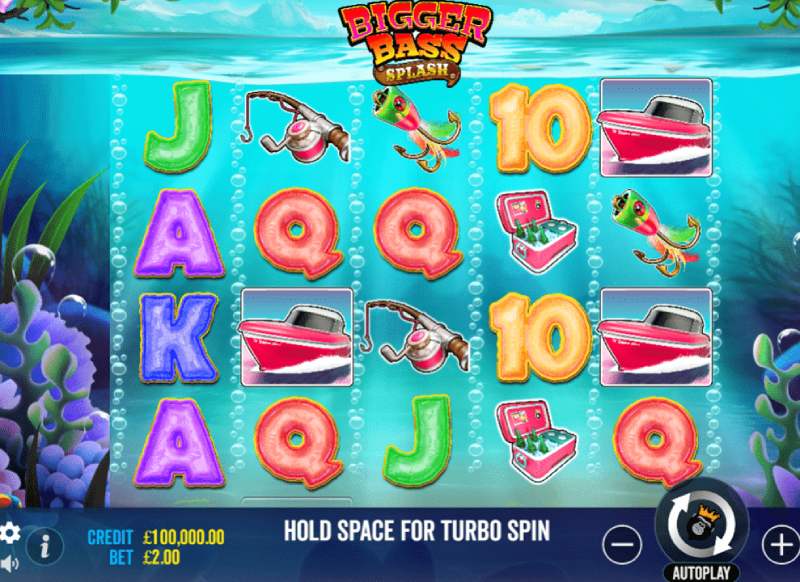 Screenshot of the free online slot game Bigger Bass Splash by Pragmatic Play.