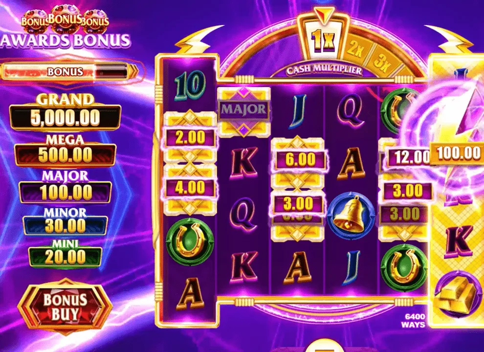 Screenshot of the online slot game Gold Blitz Ultimate by Fortune Factory Studios, available to play at the best UK casino sites including MagicRed.