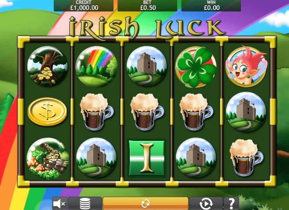 Screenshot of the Irish-themed online slot game Irish Luck by Eyecon.