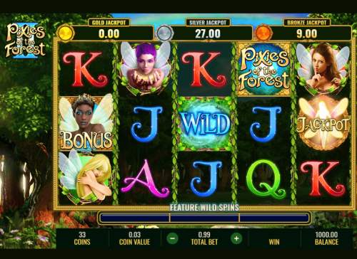 Screenshot of the mobile slot game Pixies of the Forest II by IGT.