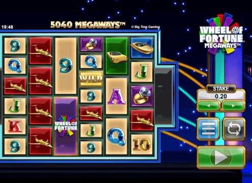 Screenshot of the online Megaways slot game Wheel of Fortune Megaways by Big Time Gaming.
